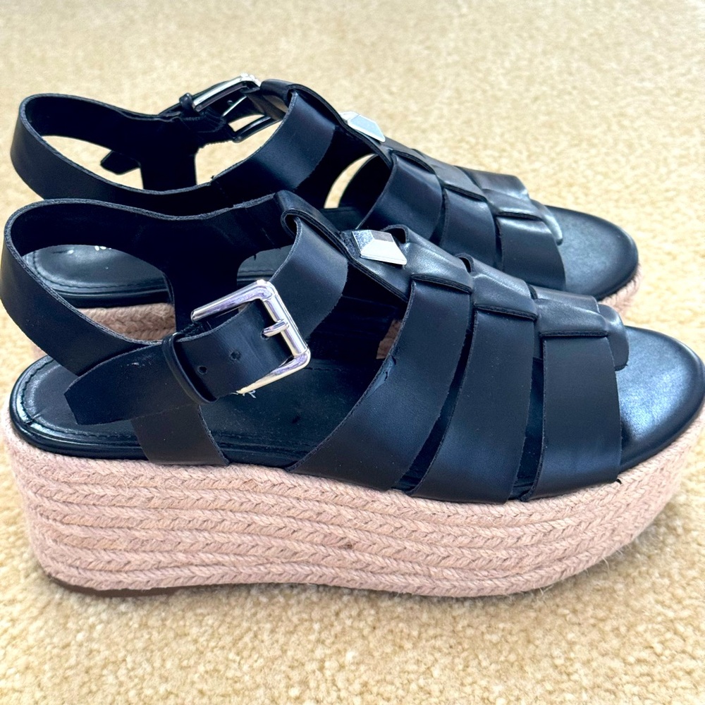 Marc Fisher Women's Black Jenila Wedge Sandal - Size 5M